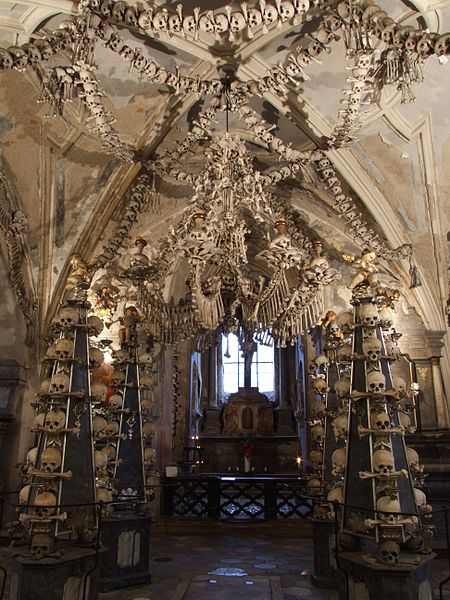 Kostnice, Sedlec, Bone church in Kutna Hora Czech Republic